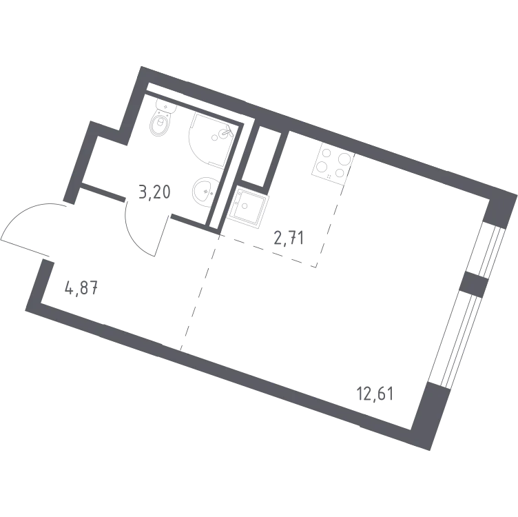 Продается студия, 23,4 м² - Фото 2