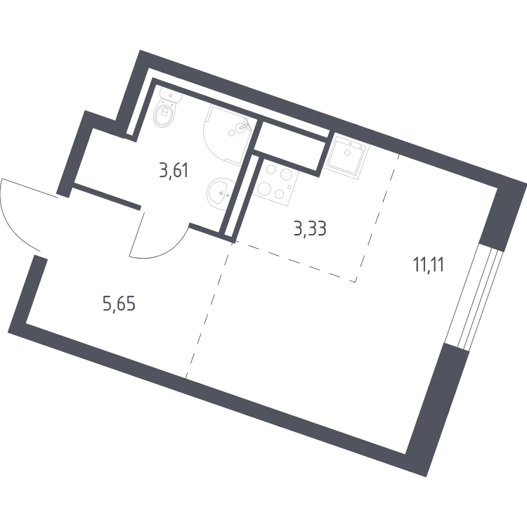 Продается студия, 23,7 м² - Фото 2