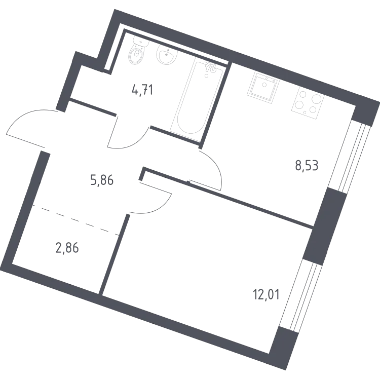 Продается 1-комнатная квартира, 34 м² - Фото 2