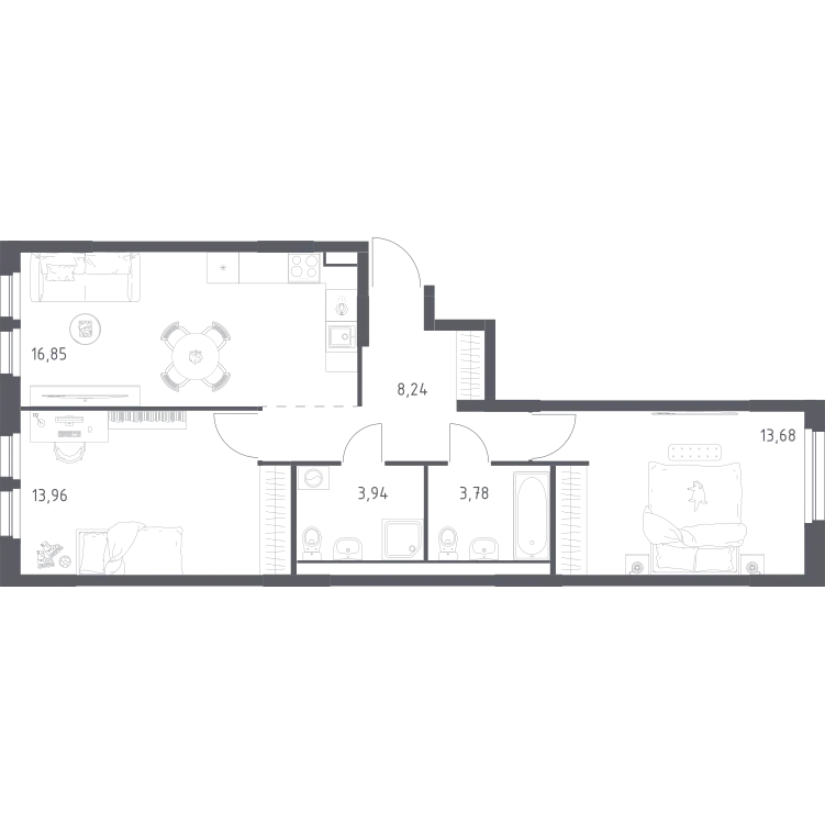 Продается 2-комнатная квартира, 60,5 м² - Фото 2
