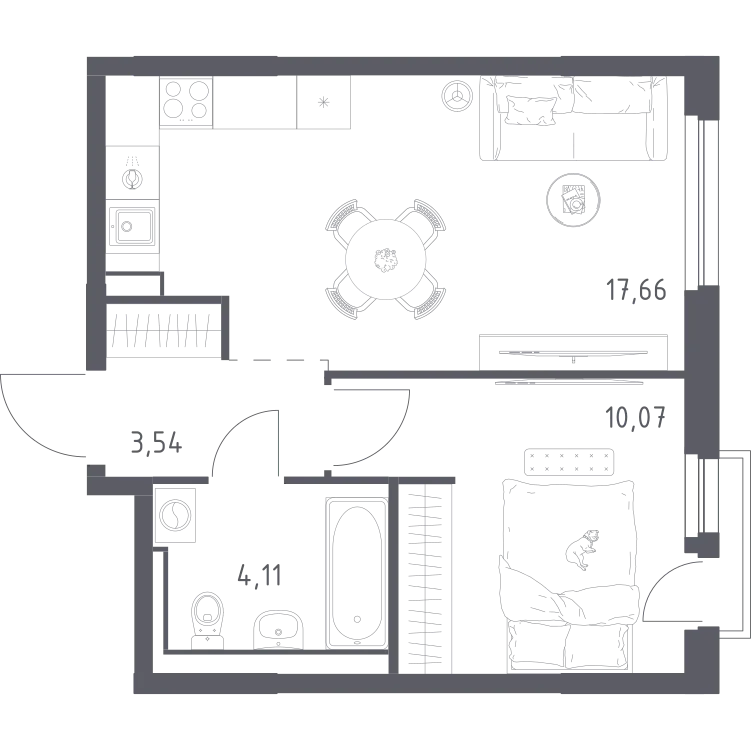 Продается 1-комнатная квартира, 35,4 м² - Фото 2