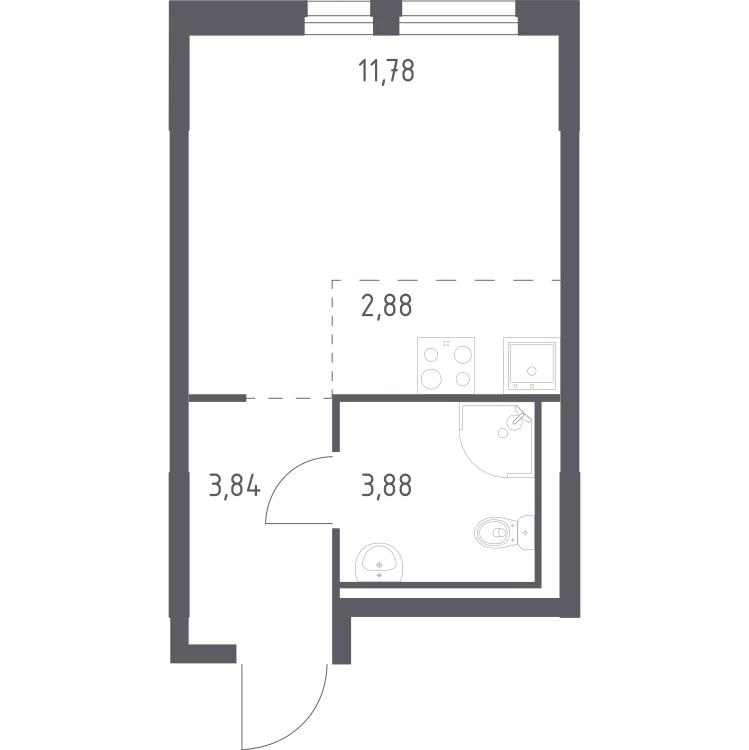 Продается студия, 22,4 м² - Фото 3