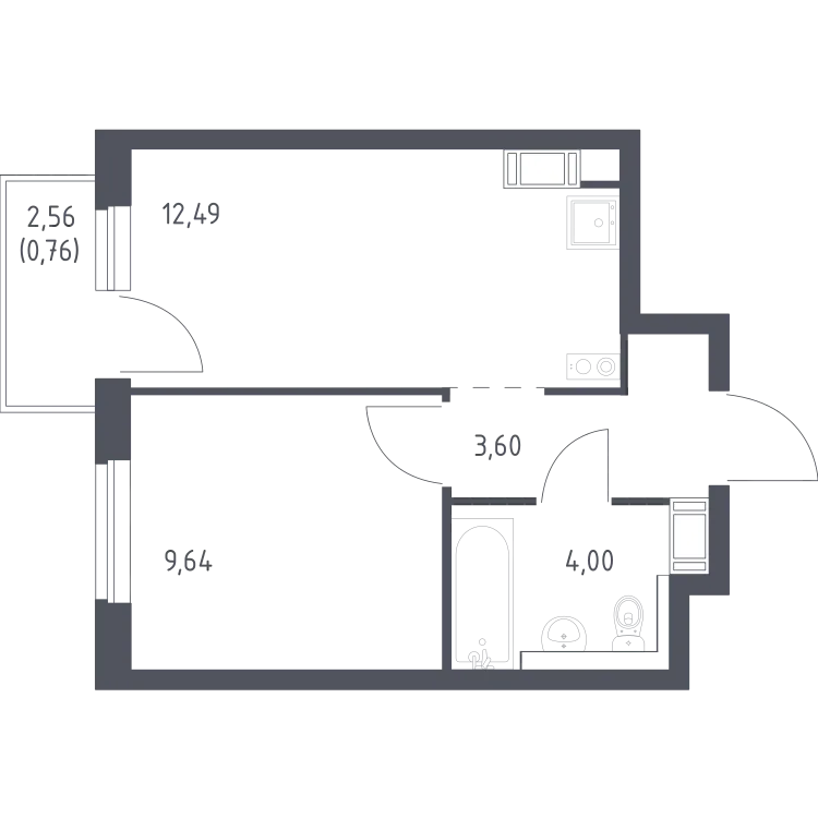 Продается 1-комнатная квартира, 30,5 м² - Фото 2