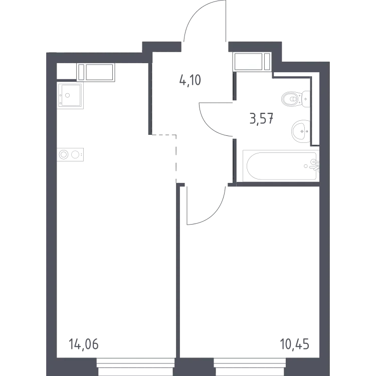 Продается 1-комнатная квартира, 32,2 м² - Фото 2