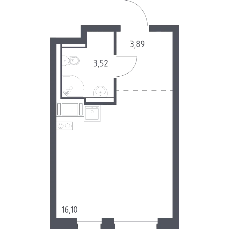 Продается студия, 23,5 м² - Фото 3