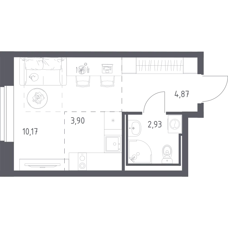 Продается студия, 21,9 м² - Фото 2