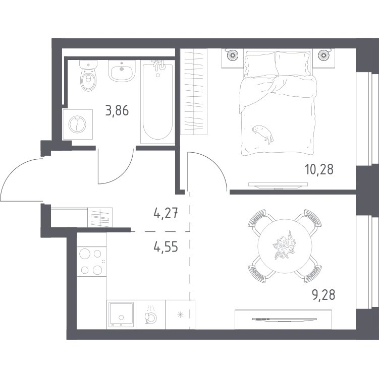 Продается 1-комнатная квартира, 32,2 м² - Фото 2