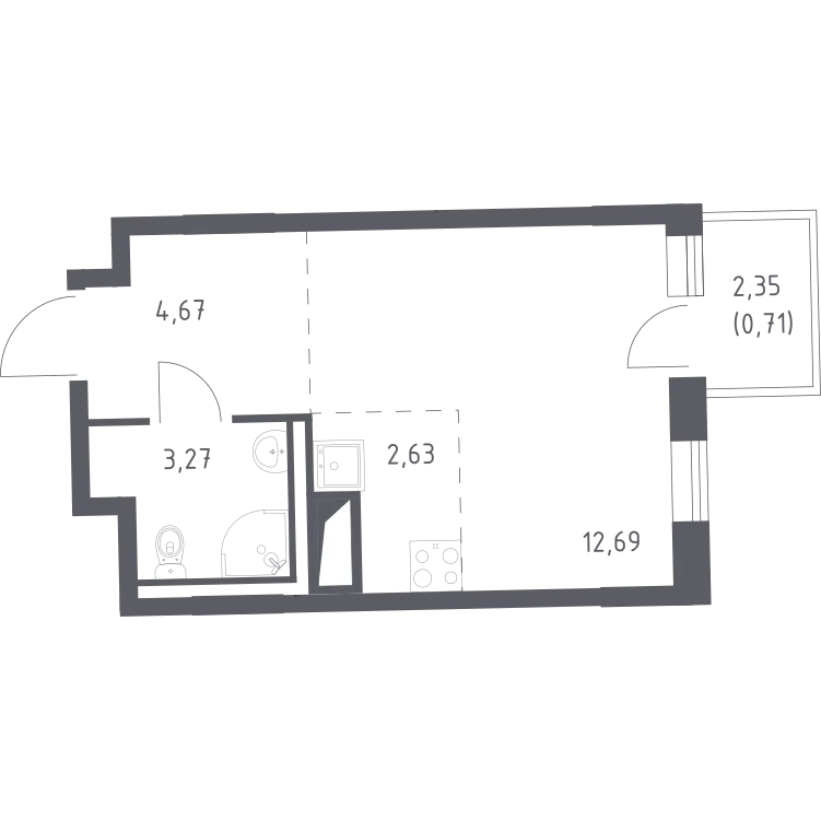 Продается студия, 23,4 м² - Фото 1
