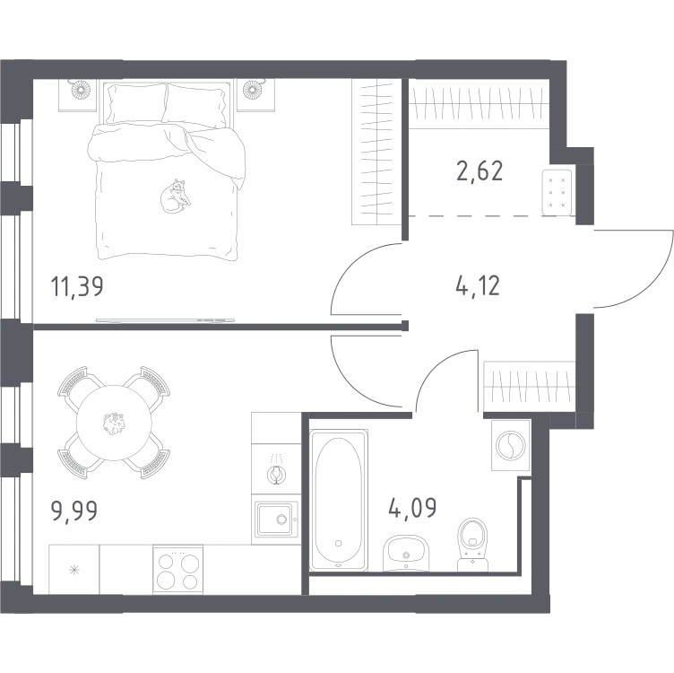 Продается 1-комнатная квартира, 32,2 м² - Фото 1