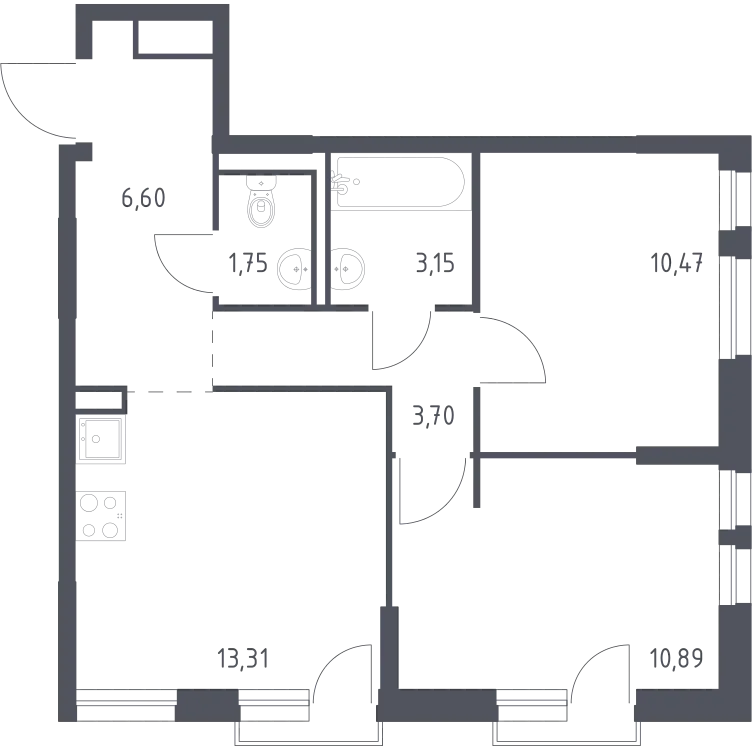 Продается 2-комнатная квартира, 49,9 м² - Фото 1