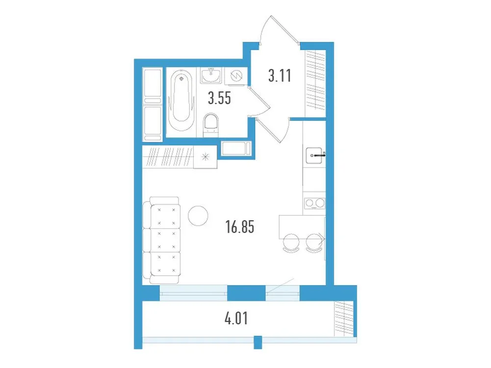 Продается студия, 24,7 м² - Фото 2