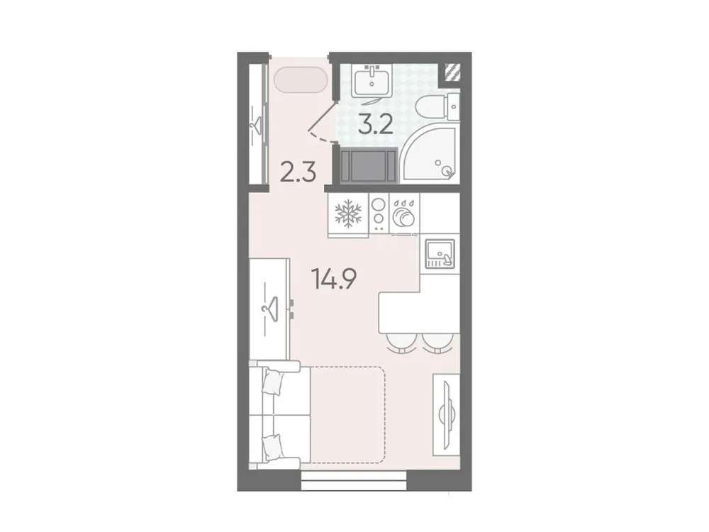 Продается студия, 20,4 м² - Фото 3