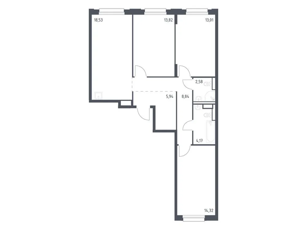 Продается 3-комнатная квартира, 81,2 м² - Фото 3