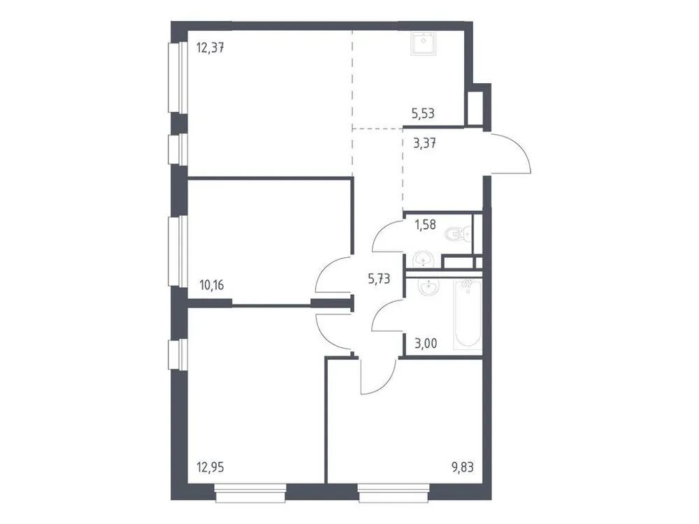 Продается 3-комнатная квартира, 64,5 м² - Фото 3