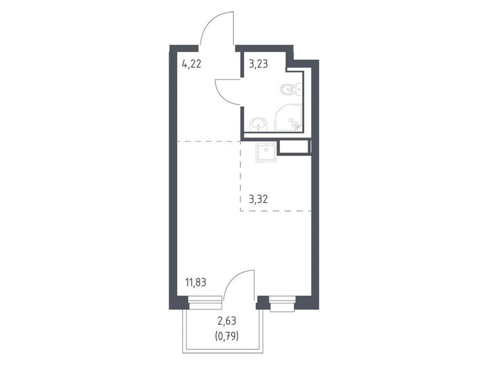 Продается студия, 23,4 м² - Фото 3