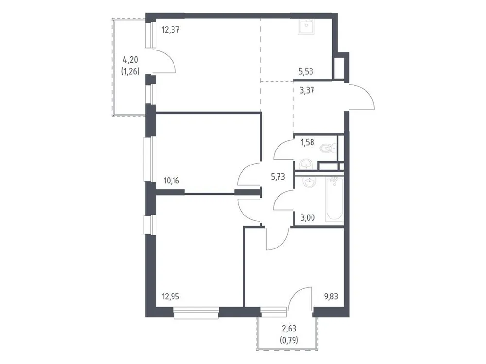 Продается 3-комнатная квартира, 66,6 м² - Фото 3
