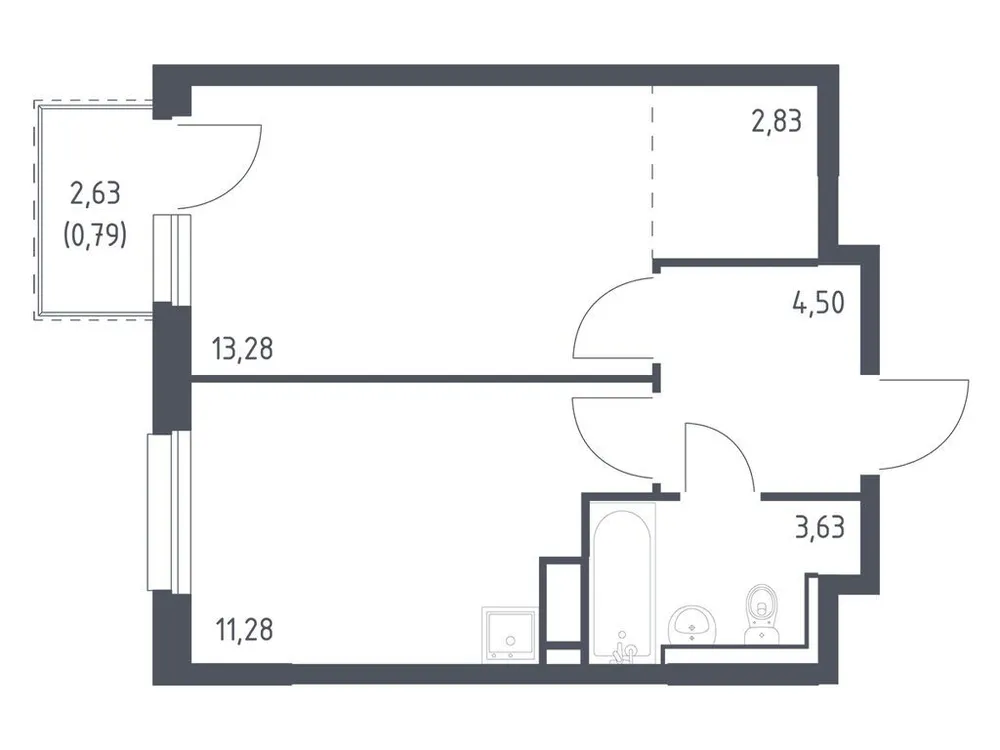 Продается 1-комнатная квартира, 36,3 м² - Фото 3