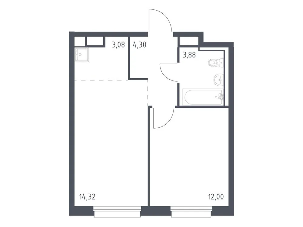 Продается 1-комнатная квартира, 37,6 м² - Фото 3