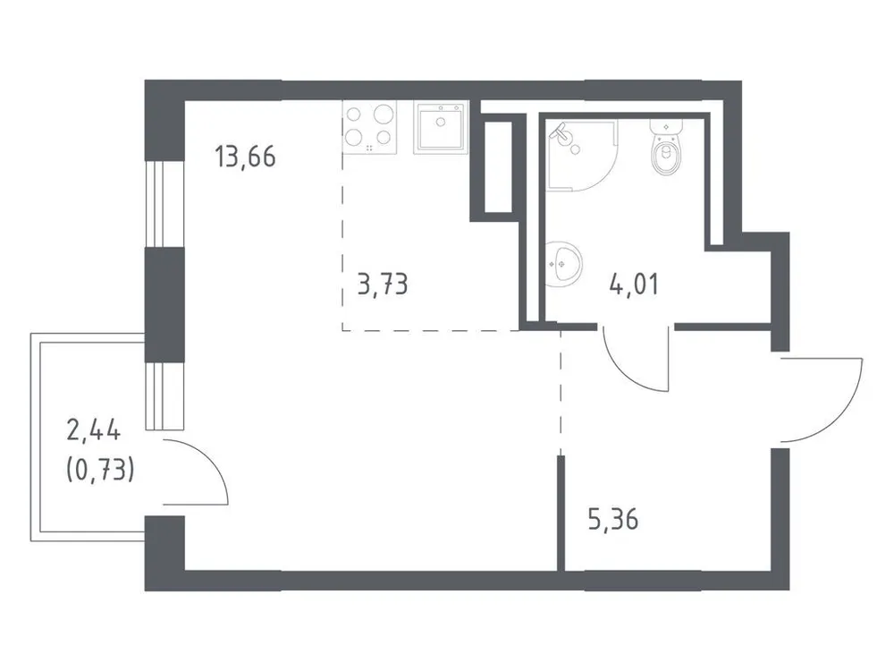 Продается студия, 27,5 м² - Фото 3
