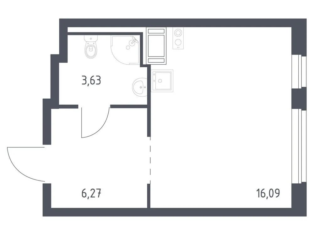 Продается студия, 26 м² - Фото 3