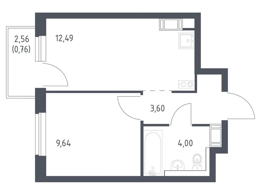 Продается 1-комнатная квартира, 30,5 м² - Фото 3