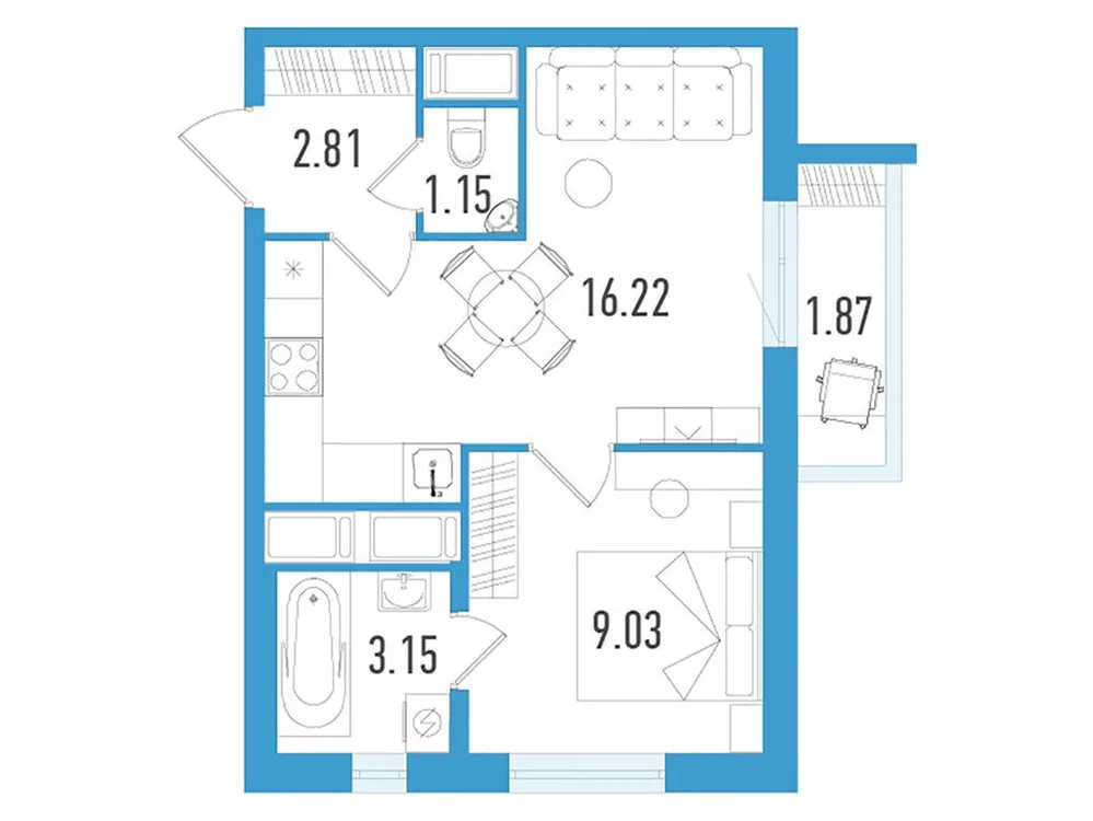 Продается 1-комнатная квартира, 32,9 м² - Фото 2
