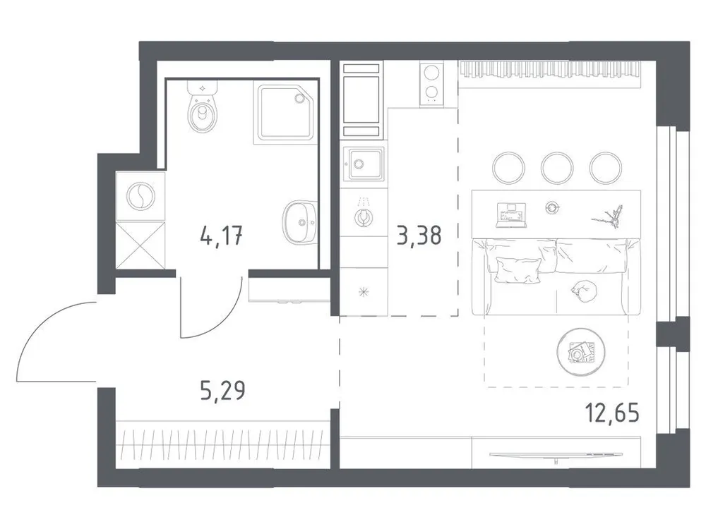 Продается студия, 25,5 м² - Фото 3