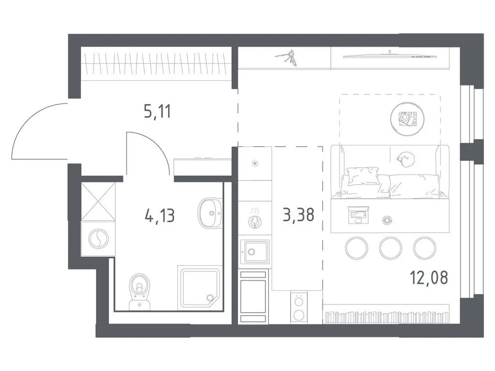 Продается студия, 24,7 м² - Фото 3