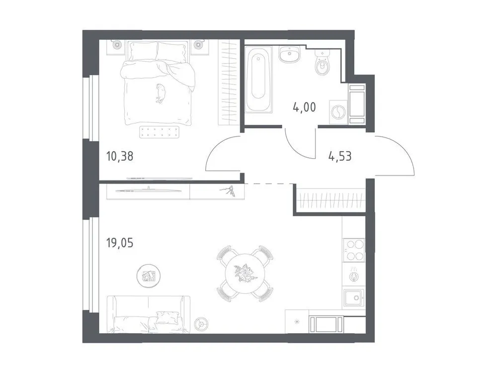 Продается 1-комнатная квартира, 38 м² - Фото 3