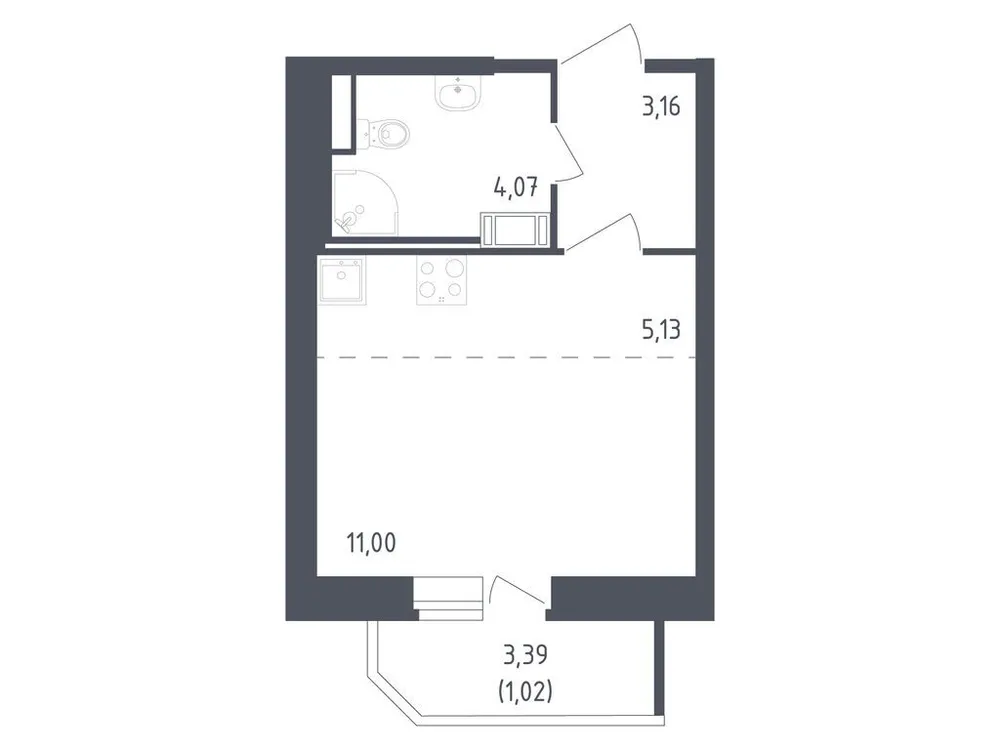 Продается студия, 24,4 м² - Фото 3