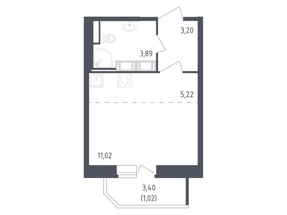 Продается студия, 24,4 м² - Фото 3