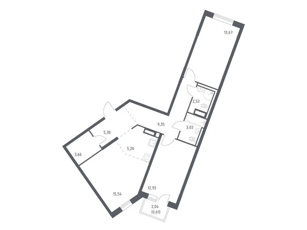 Продается 2-комнатная квартира, 71,8 м² - Фото 3