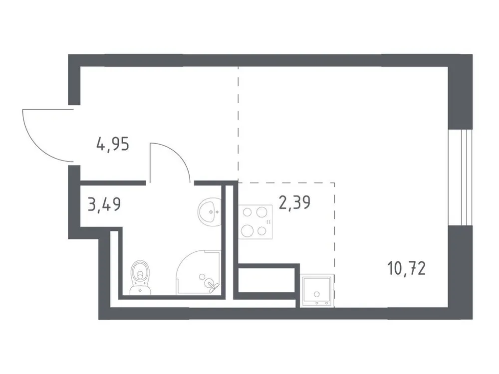 Продается студия, 21,6 м² - Фото 3