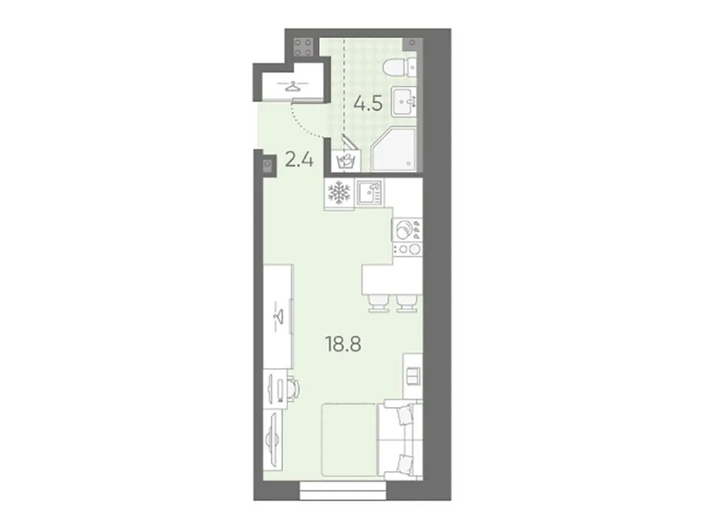 Продается студия, 25,7 м² - Фото 2