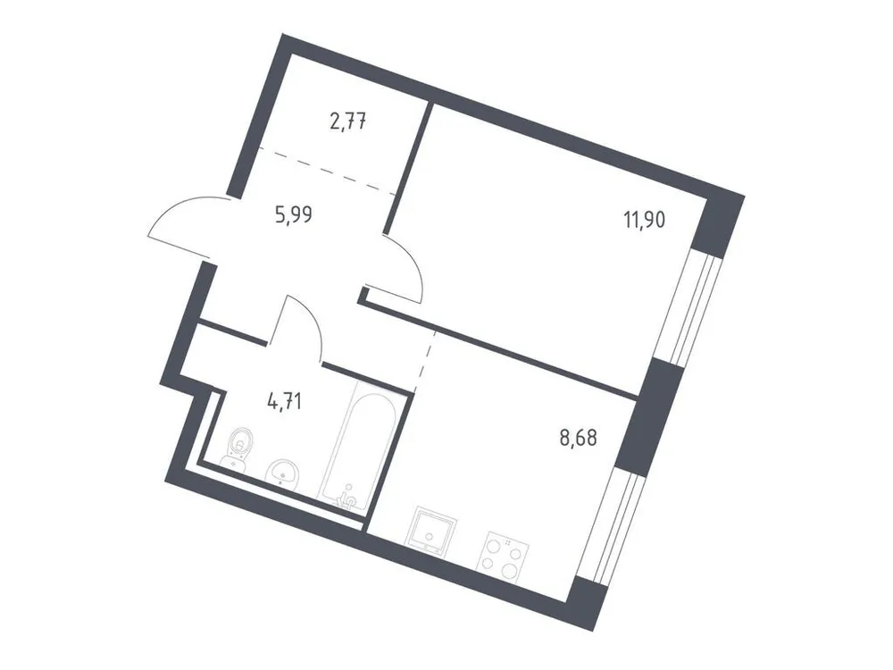Продается 1-комнатная квартира, 34,1 м² - Фото 3