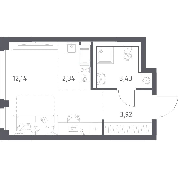 Продается студия, 21,8 м² - Фото 2