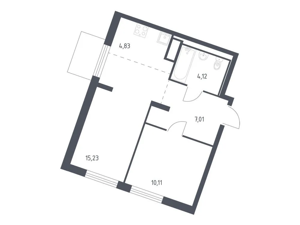Продается 1-комнатная квартира, 41,3 м² - Фото 3