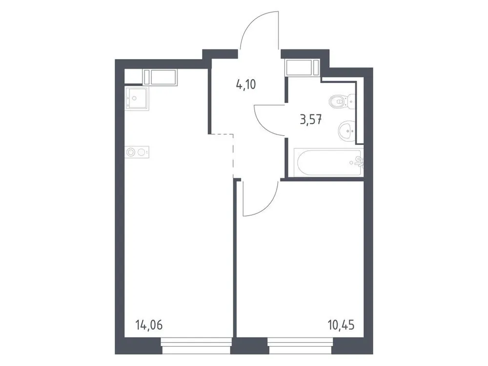 Продается 1-комнатная квартира, 32,2 м² - Фото 3
