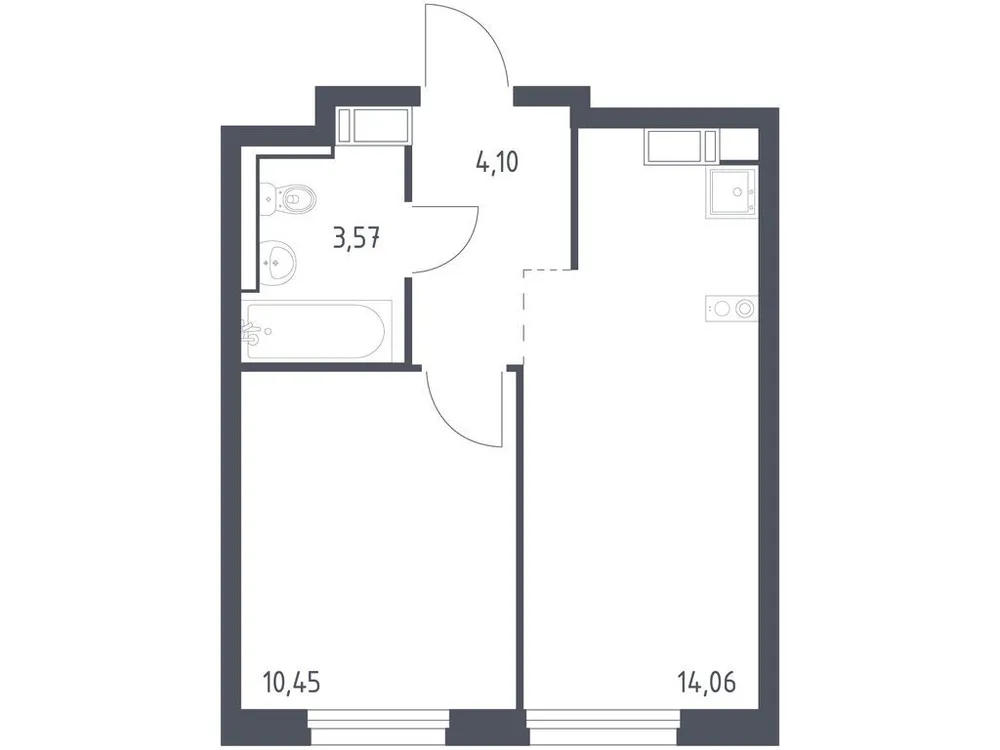Продается 1-комнатная квартира, 32,2 м² - Фото 3