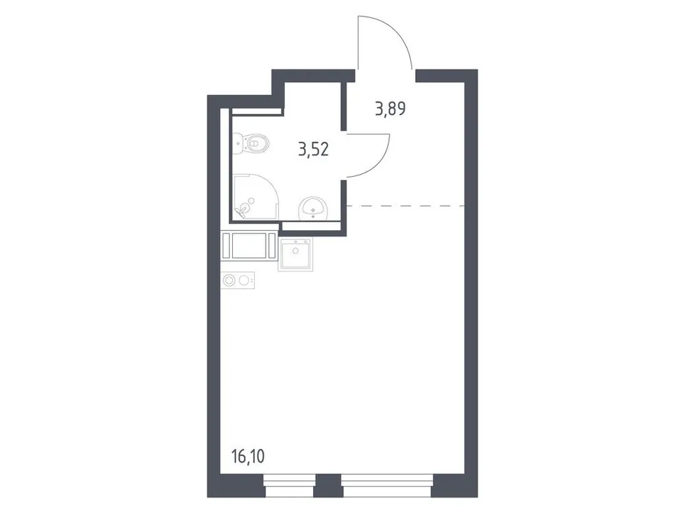 Продается студия, 23,5 м² - Фото 1
