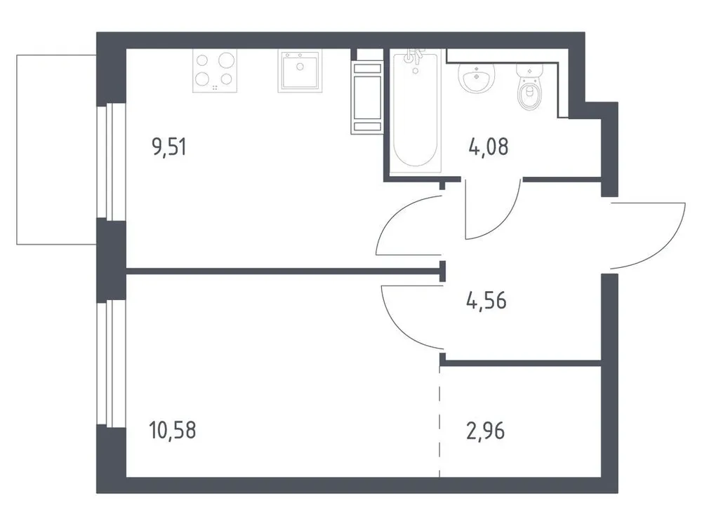 Продается 1-комнатная квартира, 31,7 м² - Фото 1