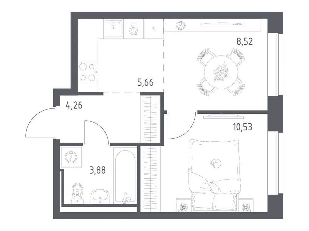 Продается 1-комнатная квартира, 32,9 м² - Фото 1