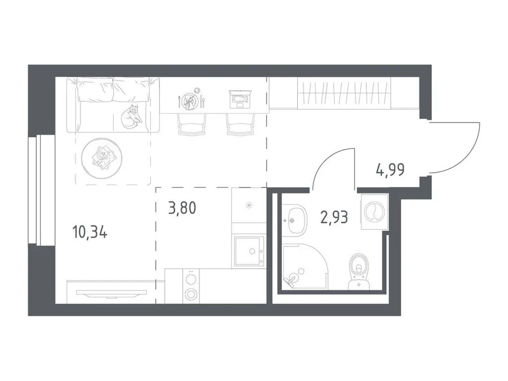 Продается студия, 22,1 м² - Фото 1