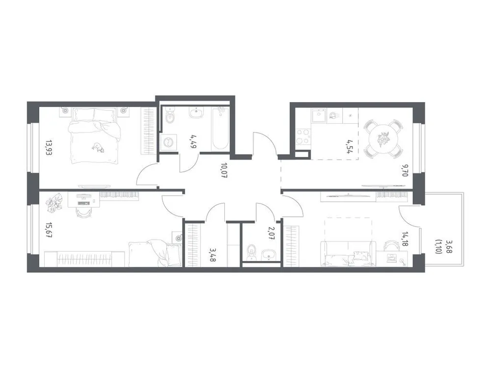 Продается 3-комнатная квартира, 79,2 м² - Фото 1