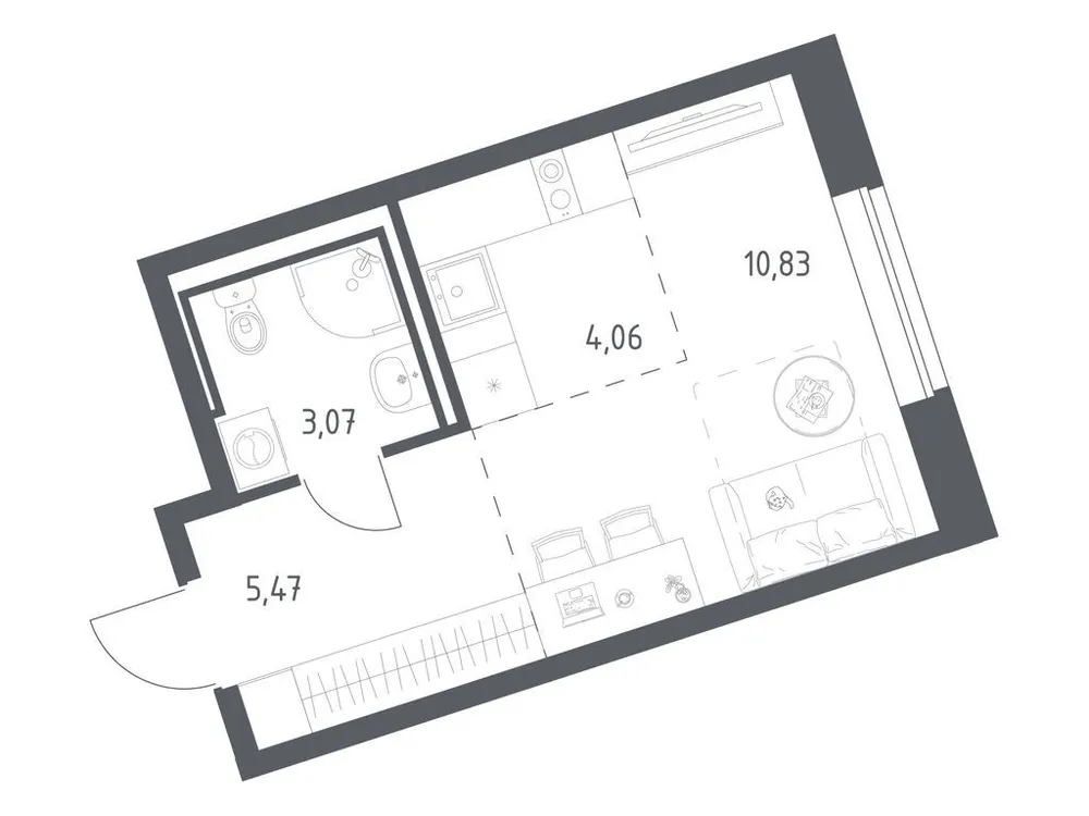 Продается студия, 23,4 м² - Фото 2