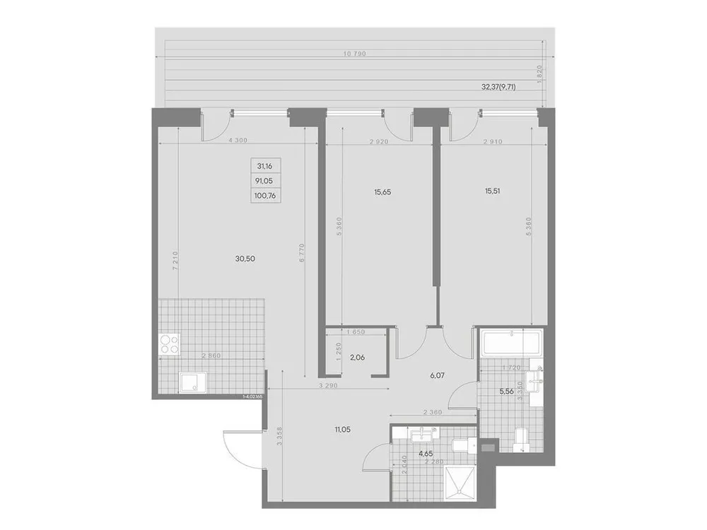 Продается 2-комнатная квартира, 100,8 м² - Фото 1