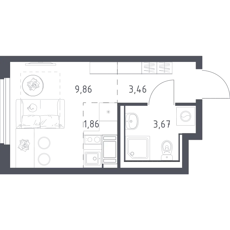 Продается студия, 18,9 м² - Фото 1