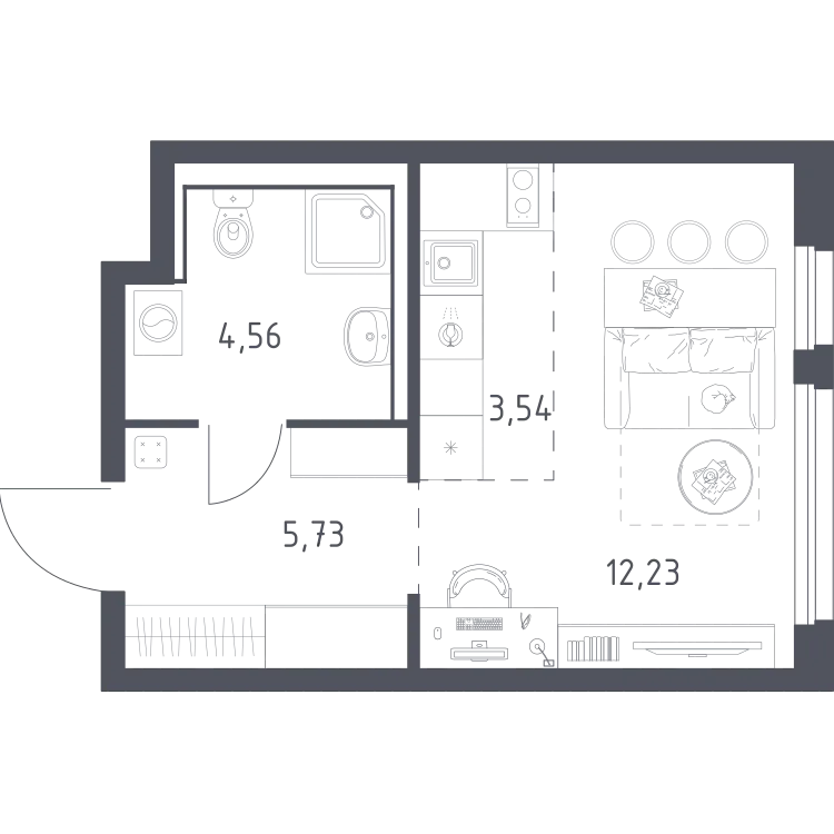 Продается студия, 26,1 м² - Фото 1