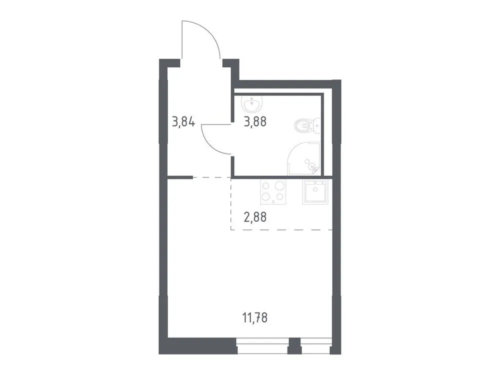 Продается студия, 22,4 м² - Фото 1