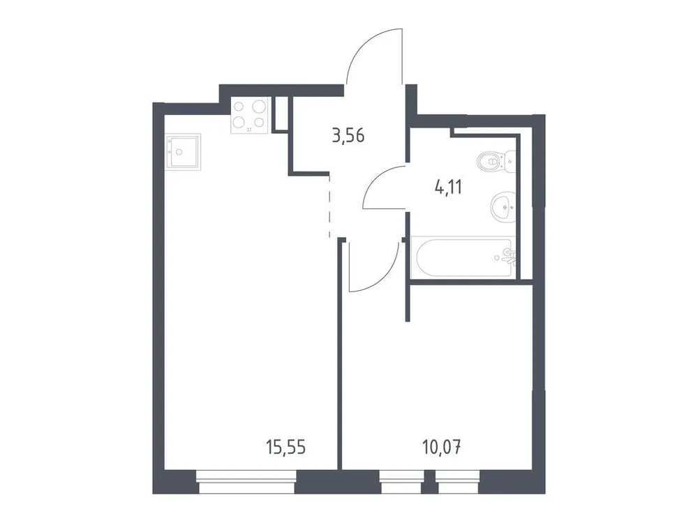 Продается 1-комнатная квартира, 33,3 м² - Фото 1